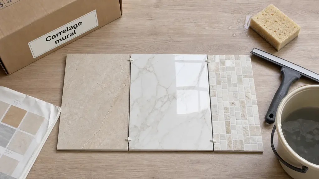Carrelage mural : faïence décorative et grès cérame résistant
