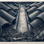 Noue de toiture avec bande de zinc et angle rentrant