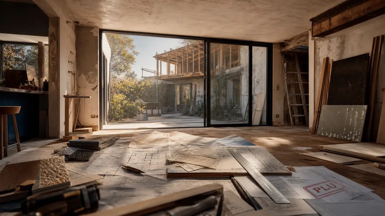 Construire une extension maison : plan, PLU et budget