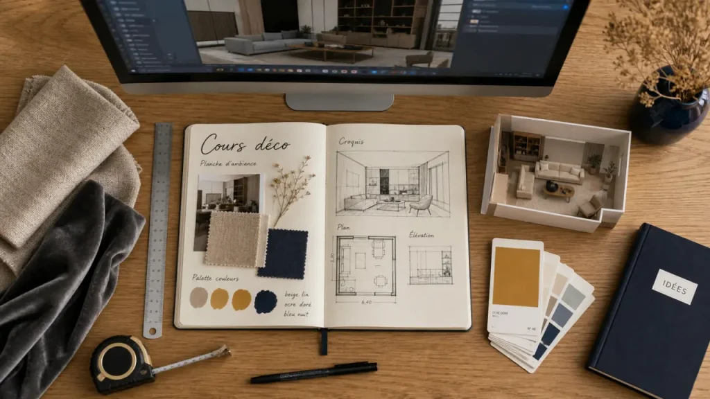 Un cours de décoration d’intérieur gratuit en ligne vaut-il le coup pour les bases, la 3D et un certificat ?