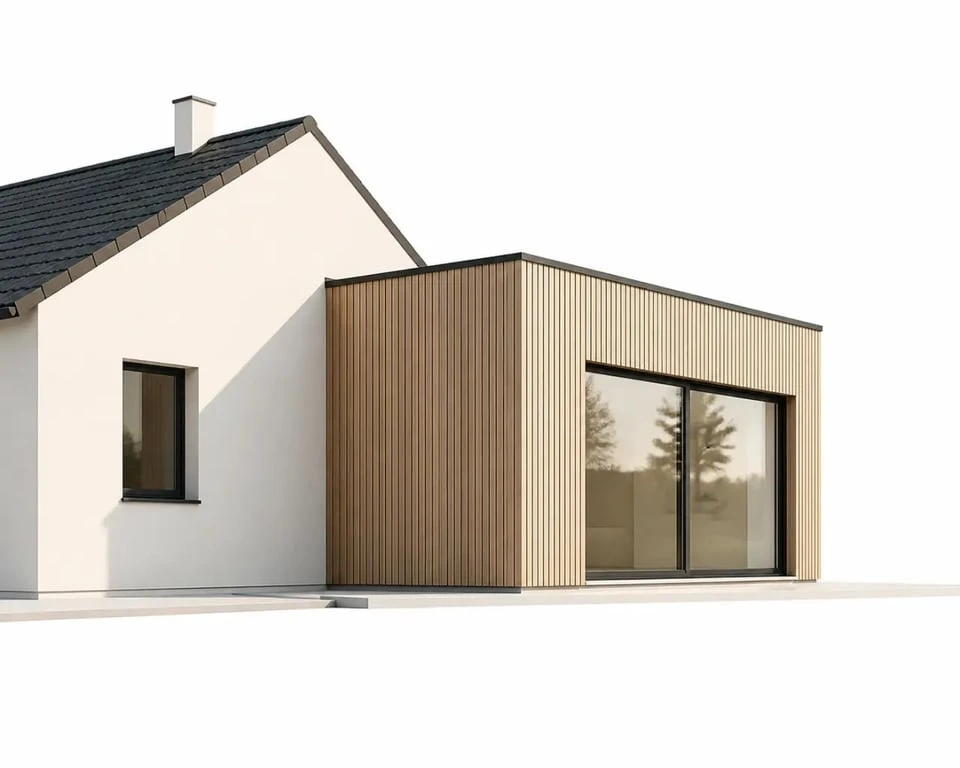 Agrandissement maison ossature bois intégré à une maison existante