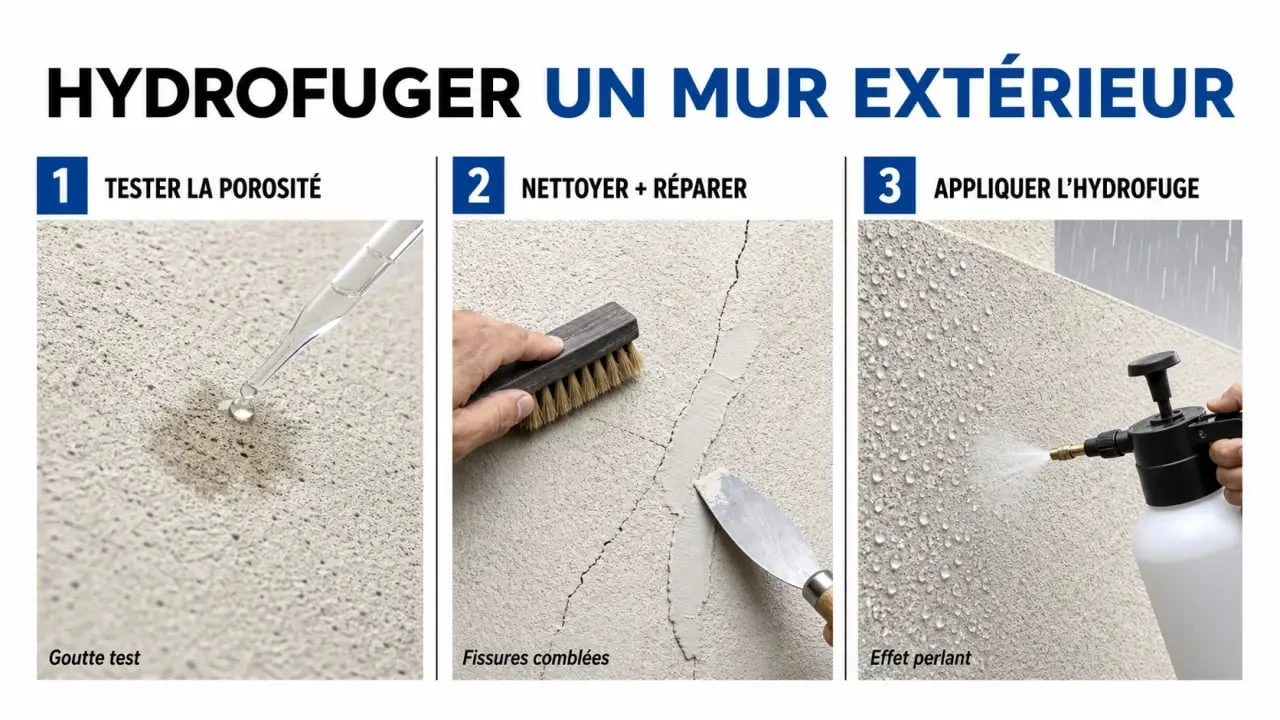 Hydrofuger un mur extérieur : test de porosité, préparation et application sur façade