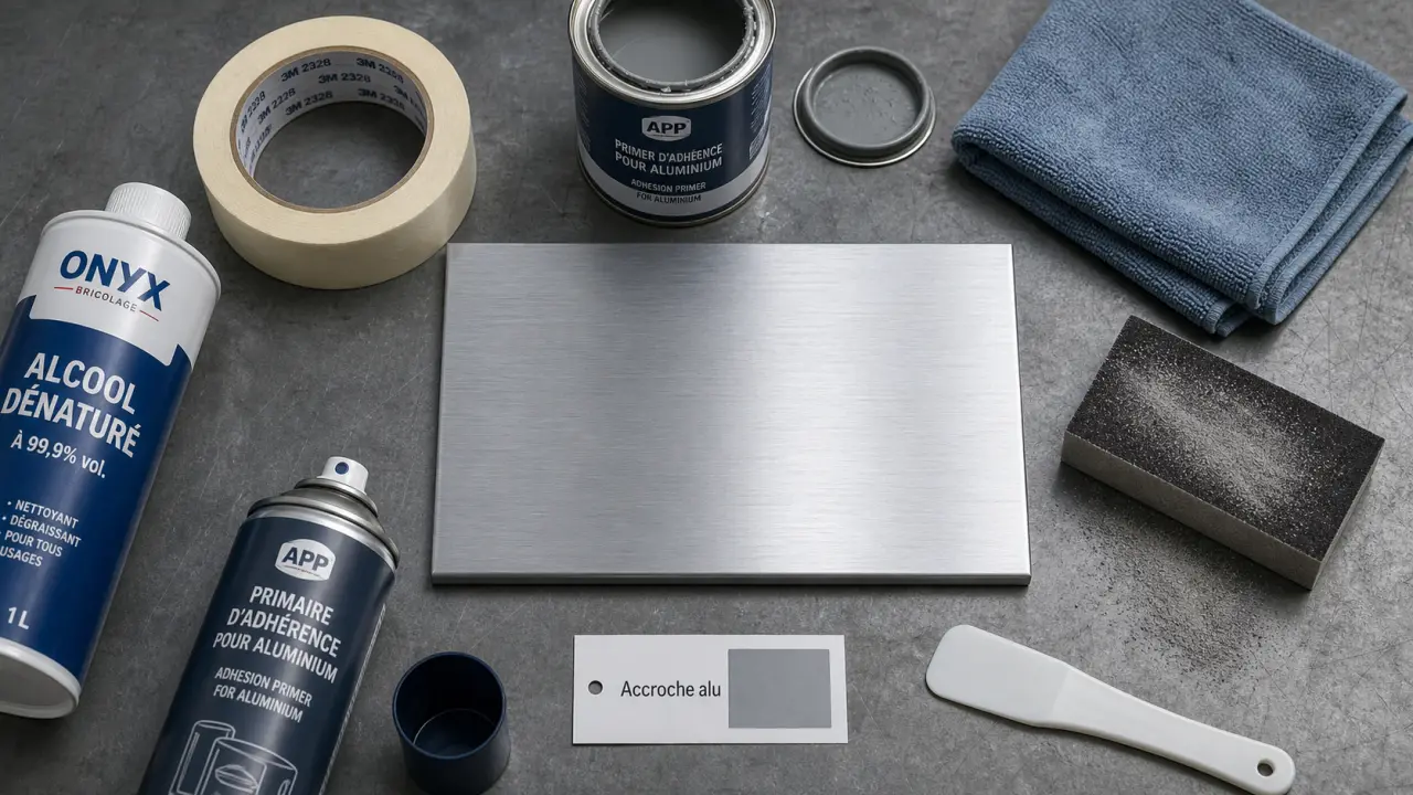 Peindre sur aluminium : préparation anti-écaillage sur plaque satinée