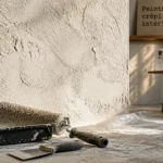Peinture pour crepis interieur sur mur en crépi intérieur, sous-couche et adhérence visibles