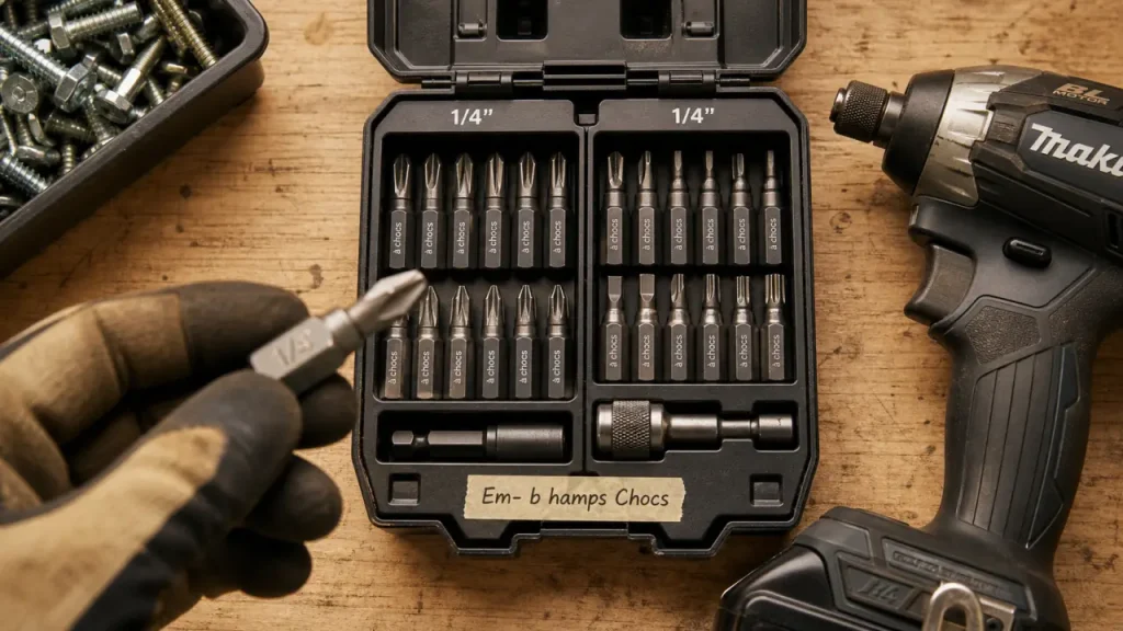 Visseuse a choc embout 1/4" : coffret 31 pièces pour éviter mauvais achat