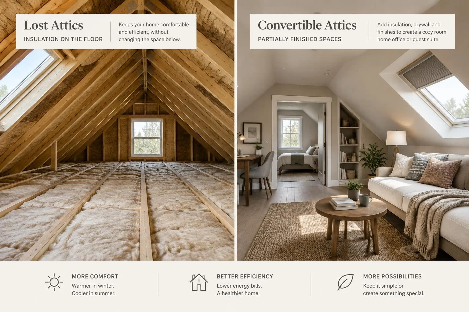 Combles perdus ou aménageables : choisir la bonne isolation