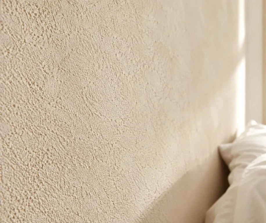 Mur avec peinture effet sablé chaleureux et texturé