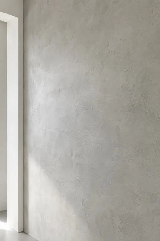 Mur avec peinture effet béton ciré moderne et minimaliste