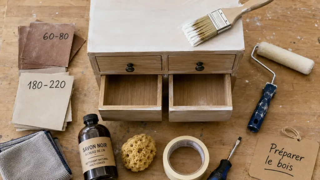 Peinture sur meuble bois : ponçage, sous-couche et finition sur meuble bois