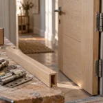Porte interieur renovation : vantail neuf sur bâti conservé