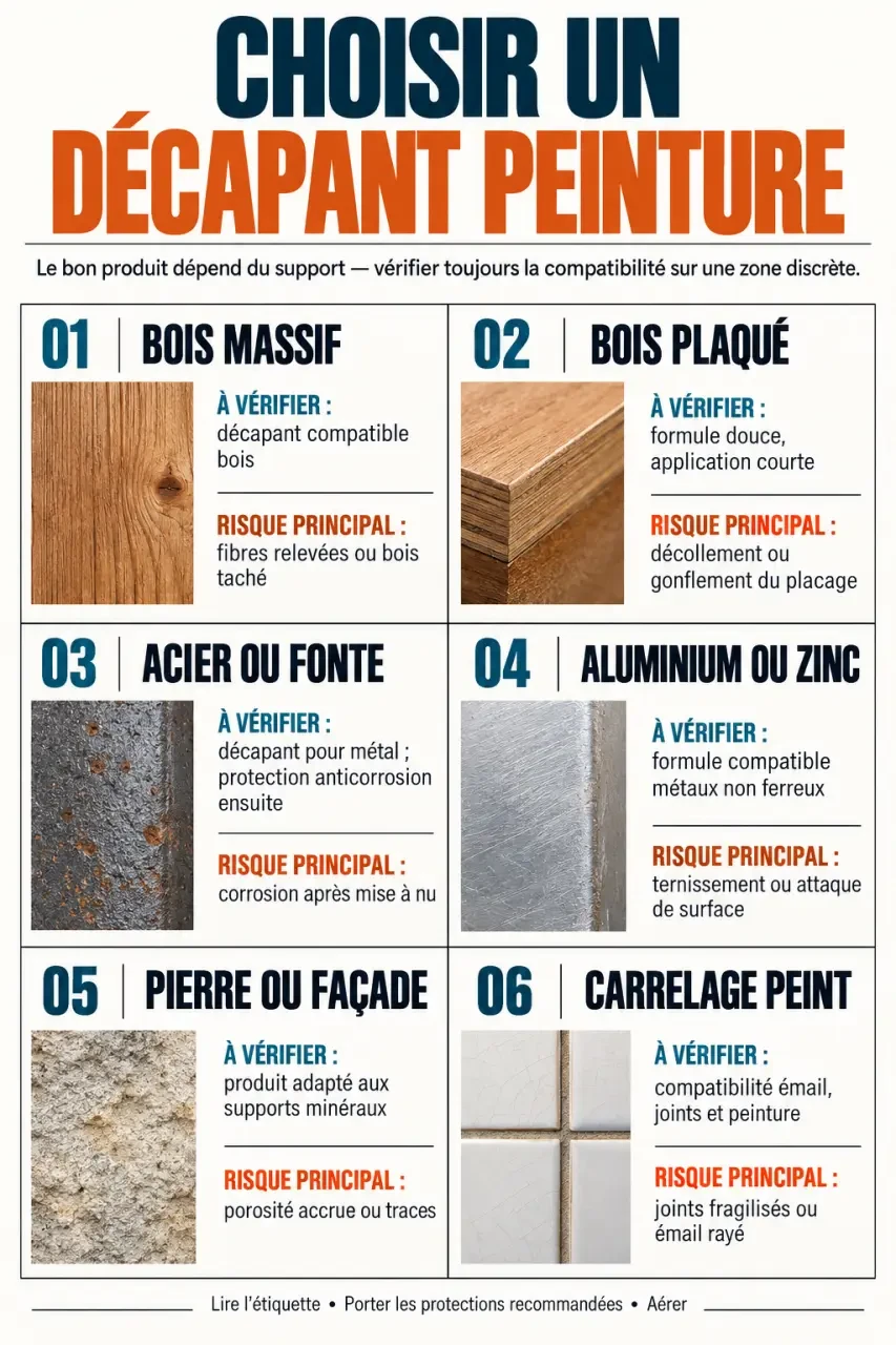 Décapants peinture adaptés aux différents supports et principaux points de vigilance