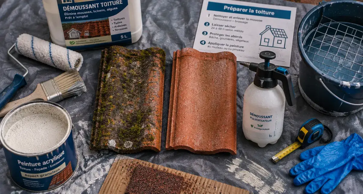 Peindre toiture : tuile, brosse et peinture pour préparation et budget