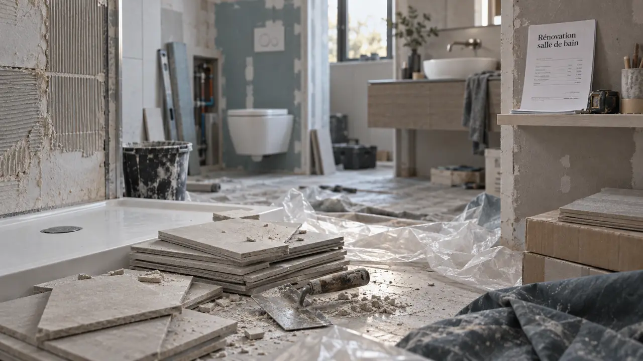 Prix renovation salle de bain : travaux en cours, 400 à 1 000 € par m²
