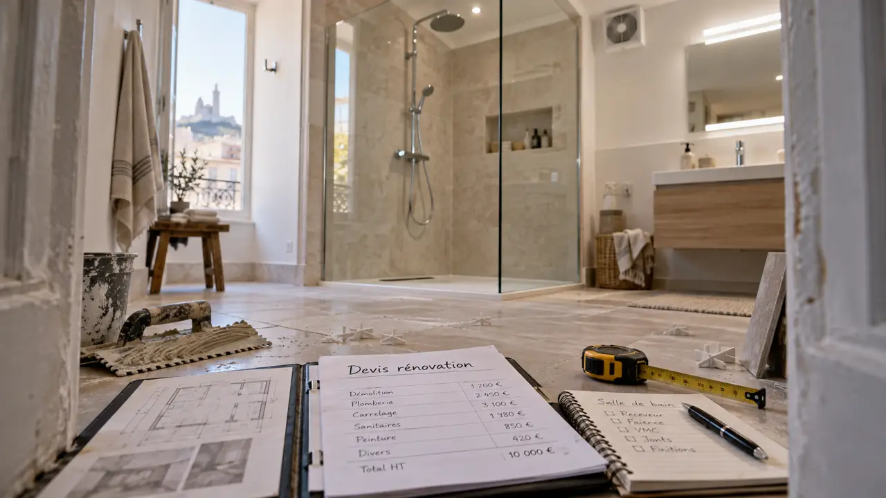 Rénovation salle de bain marseille : dossier de devis sur carrelage